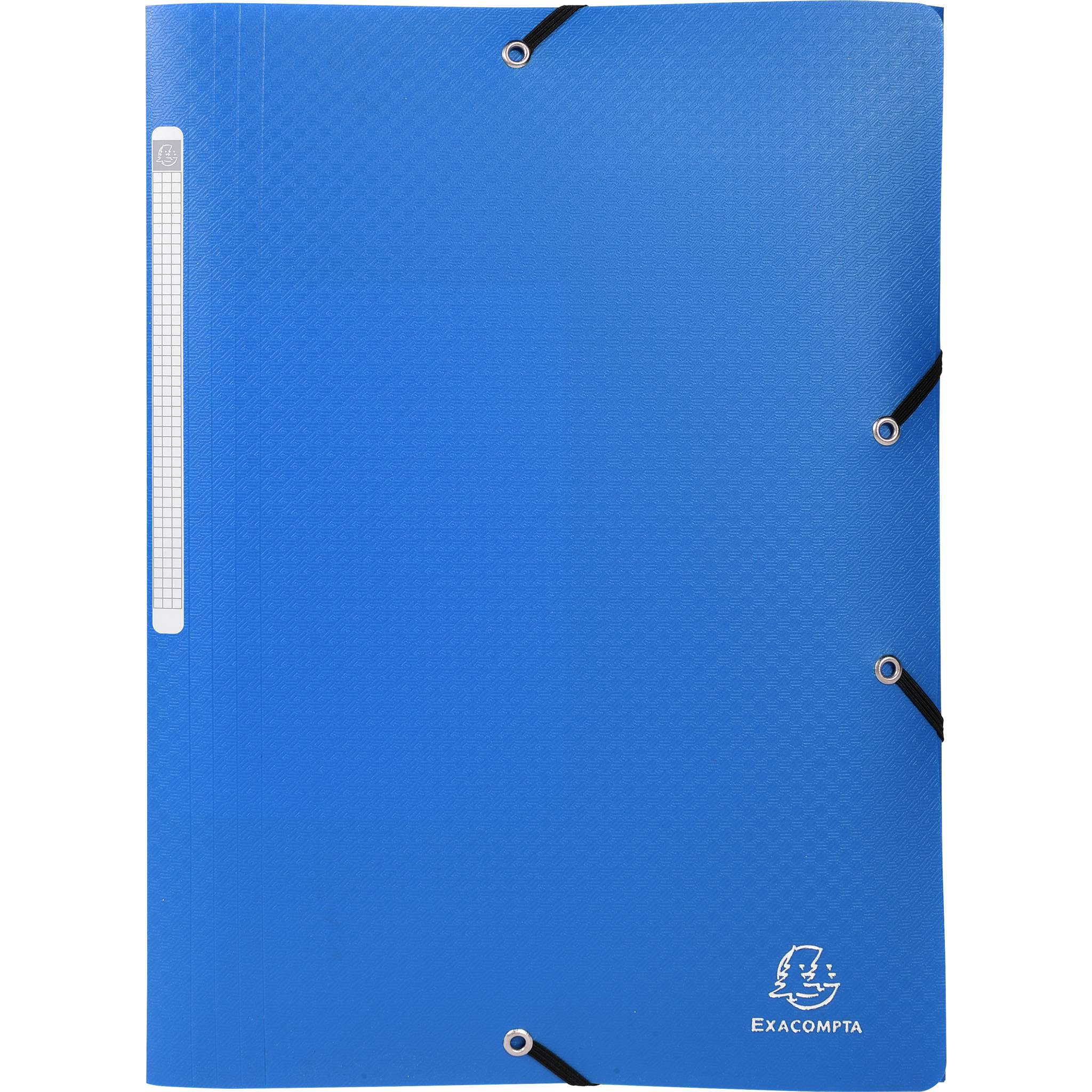 Exacompta 50x Sammelmappe A4 + 3 Klappen Gummizug PP Hellblau 55082E