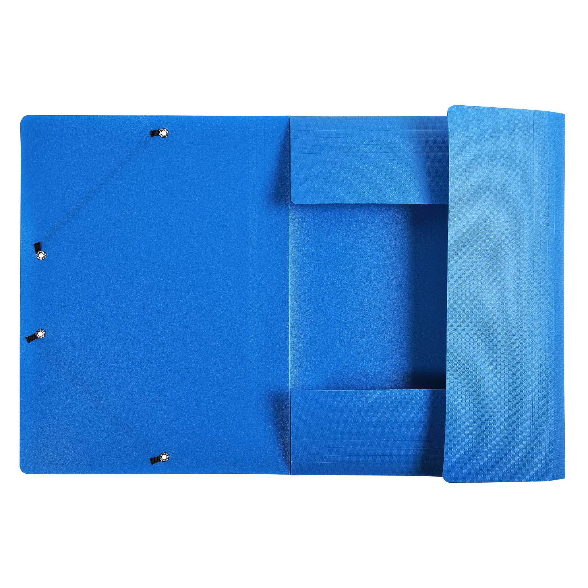 Exacompta 50x Sammelmappe A4 + 3 Klappen Gummizug PP Hellblau 55082E