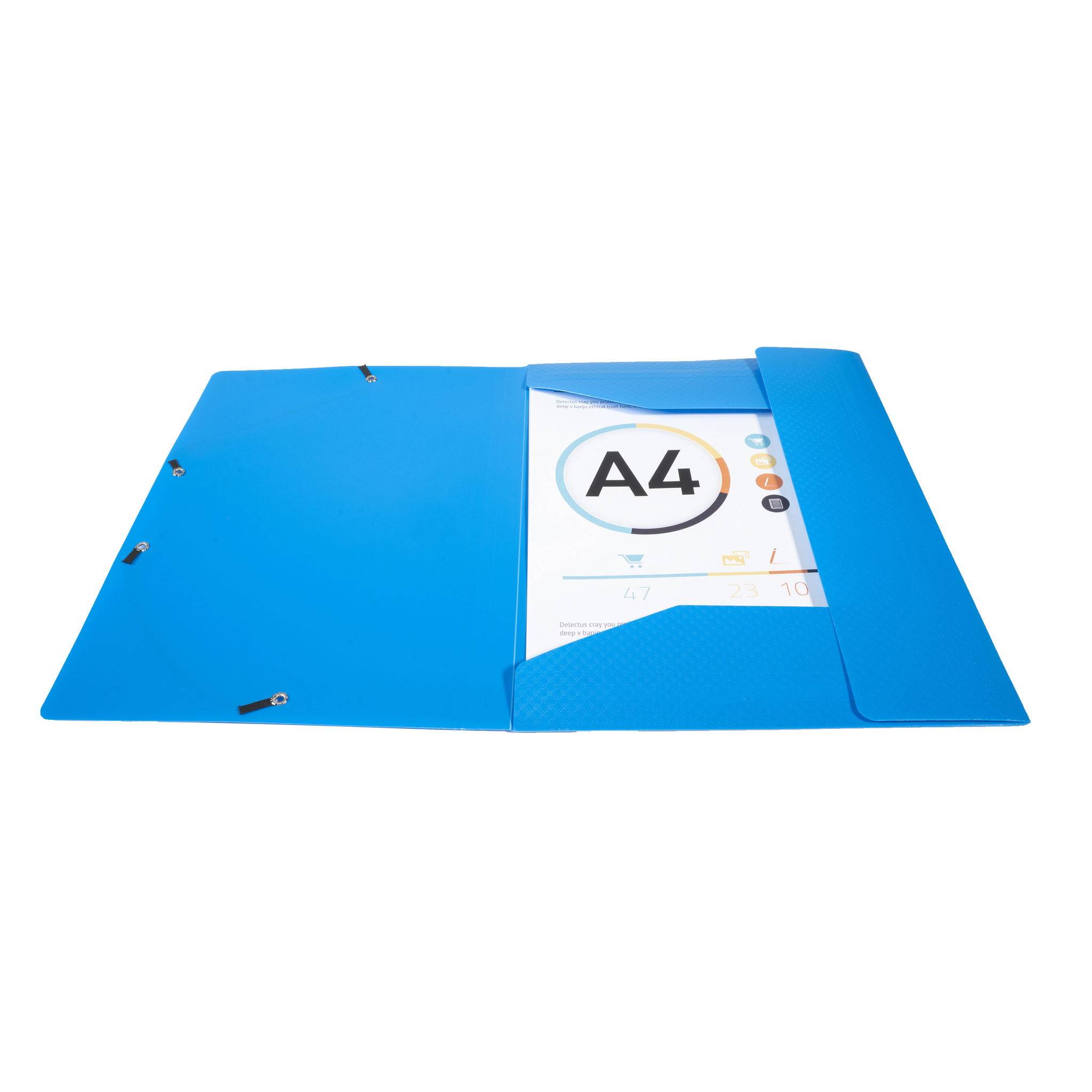 Exacompta 50x Sammelmappe A4 + 3 Klappen Gummizug PP Hellblau 55082E