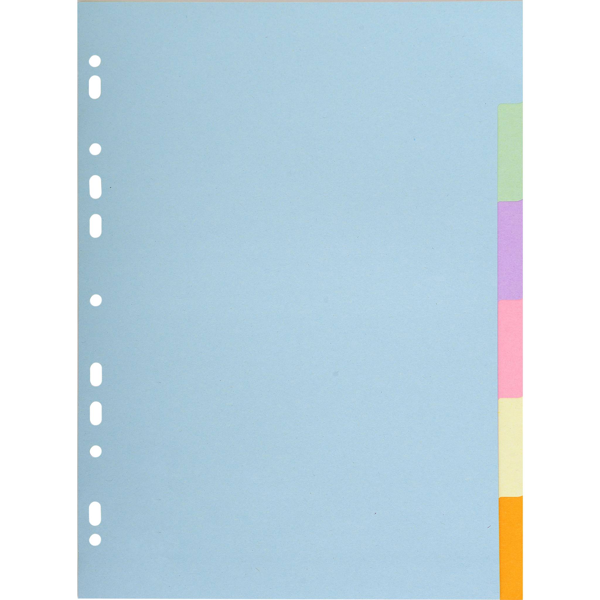 Exacompta 50x Register RC Kart.170g, 6 neutrale Taben, A4,, Pastell, 1606E