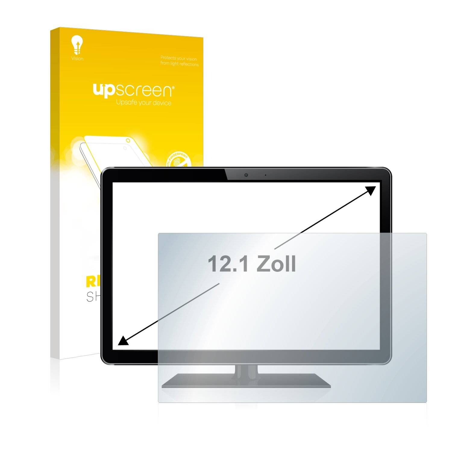 upscreen Reflection Shield Matte Premium Displayschutzfolie für Kassensysteme mit 12.1 Zoll