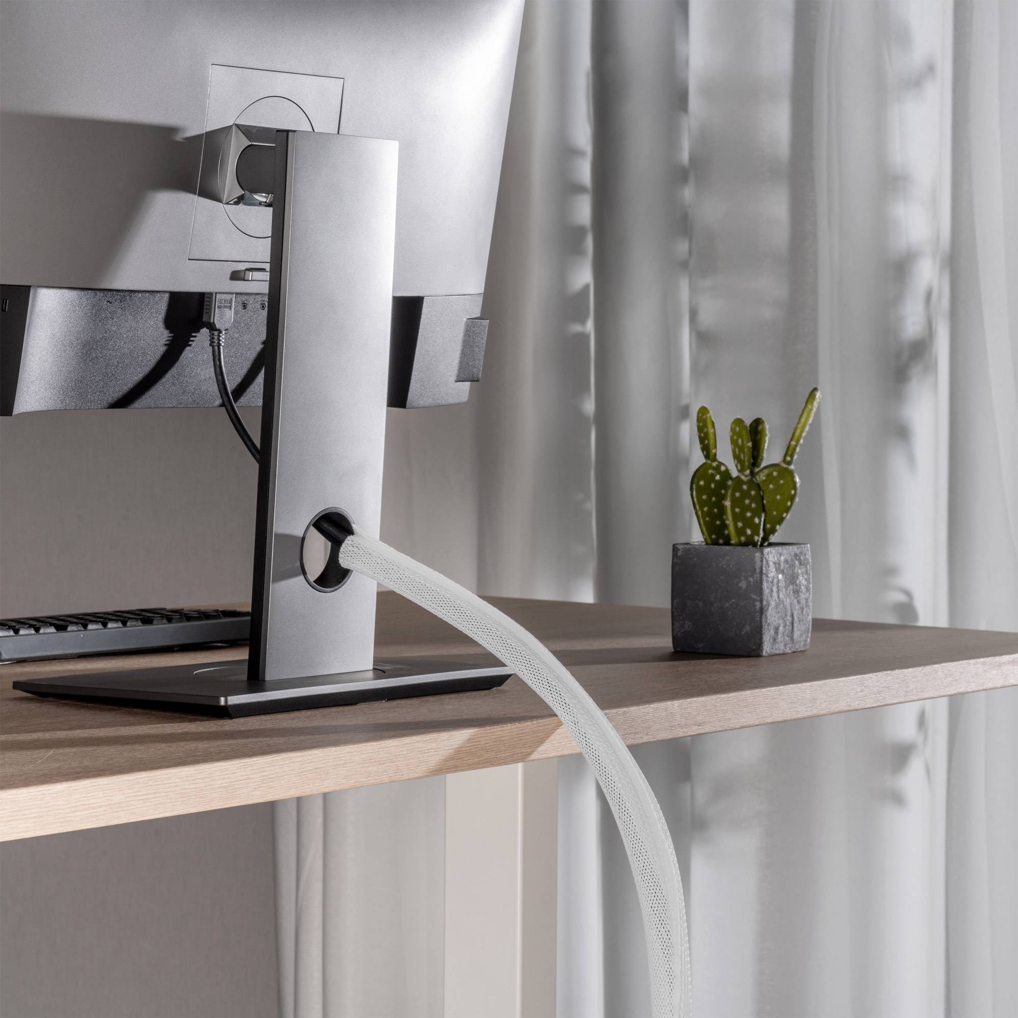 INLINE - Kabelschlauch - Gewebeschlauch mit Klettverschluss - 1m x 40mm weiß