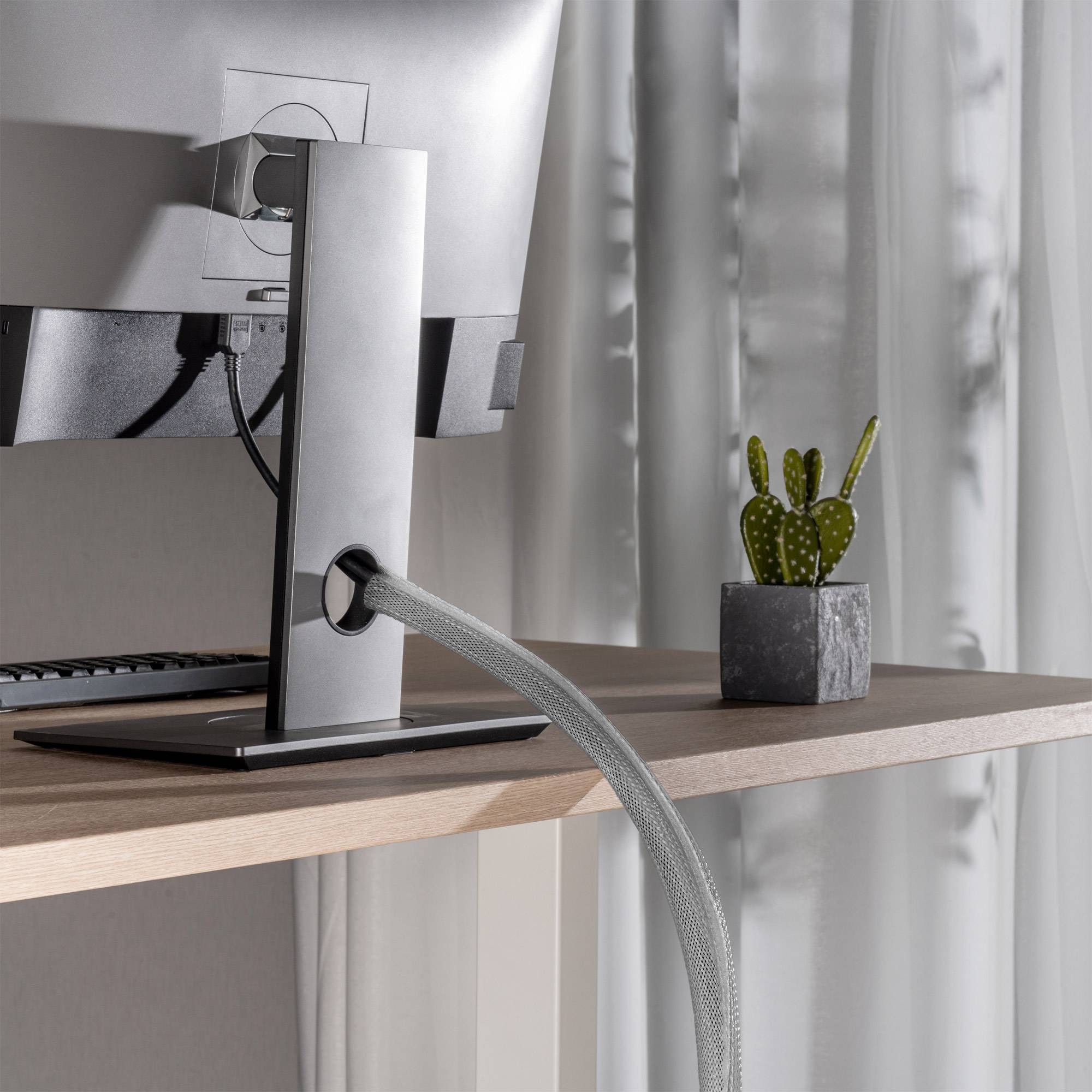 INLINE - Kabelschlauch - Gewebeschlauch mit Klettverschluss - 1m x 40mm grau