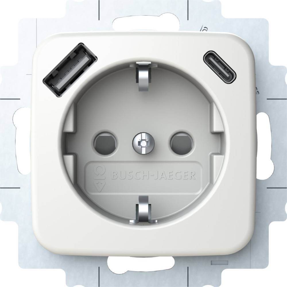Busch-Jaeger SCHUKO Steckdose 20 EUCB2USBAC-214