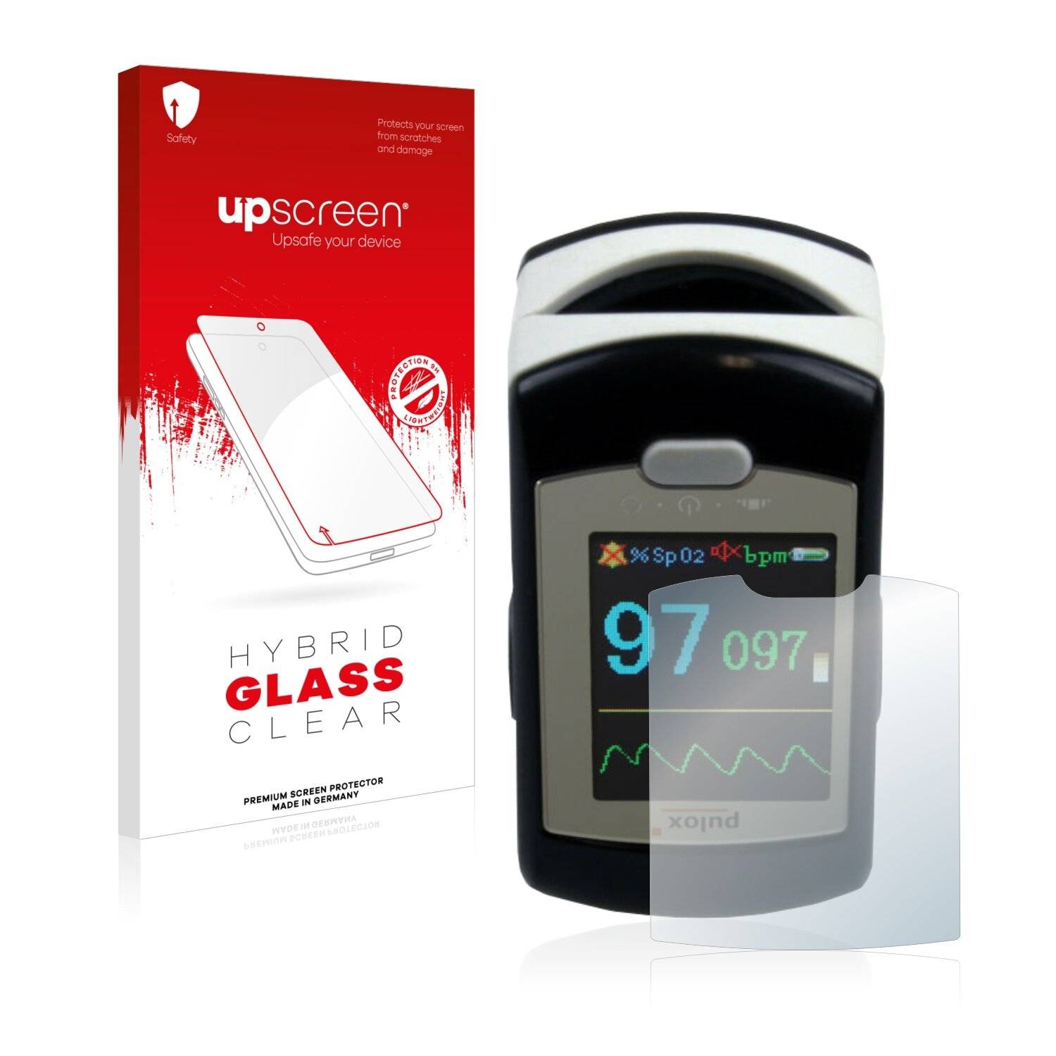 upscreen Hybrid Glass Clear Premium Schutzglas Folie für Pulox