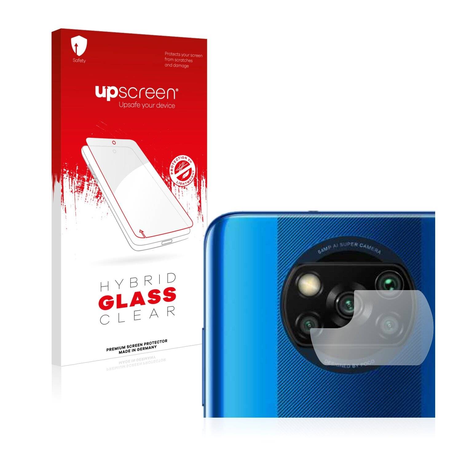 upscreen Hybrid Glass Clear Premium Schutzglas Folie für Xiaomi Poco X3 NFC (NUR