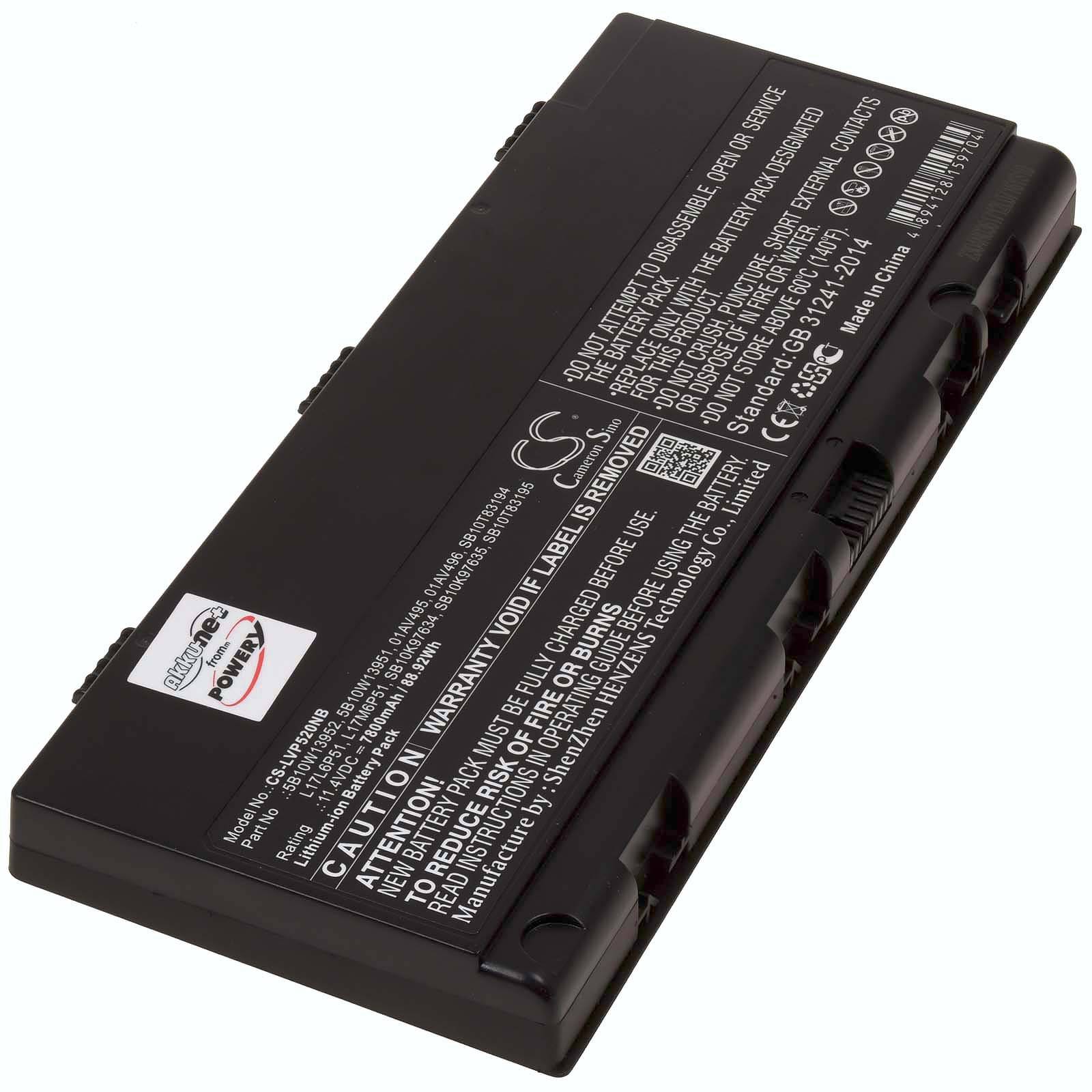 Powery Akku kompatibel mit Lenovo Typ SB10T83195, 11,4V, Li-Ion