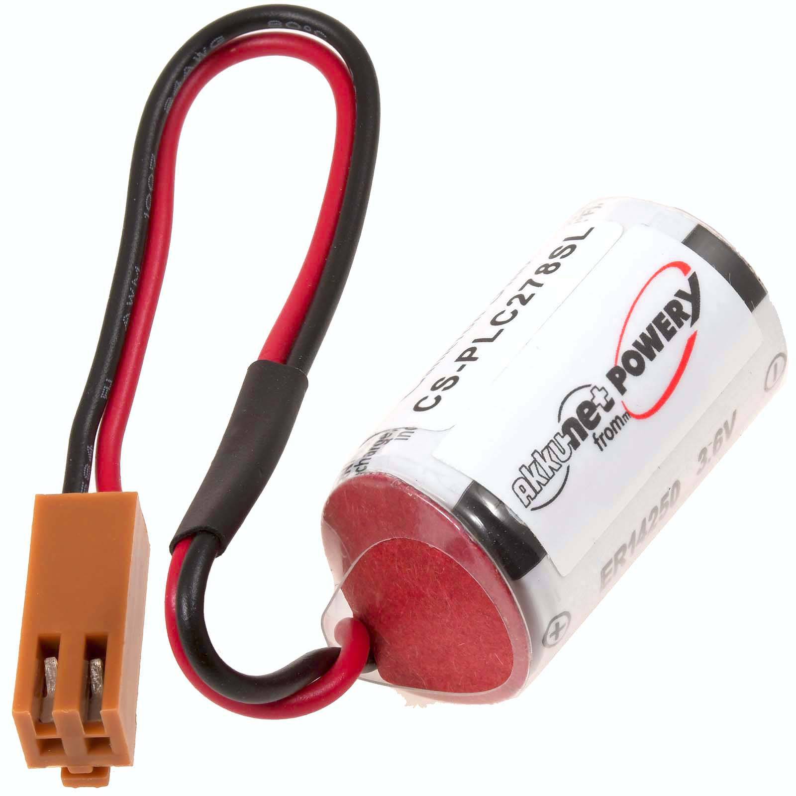 Powery SPS-Lithiumbatterie kompatibel mit Toshiba Typ ER3V -brauner Stecker, 3,6V, Lithium-Thionylchlorid