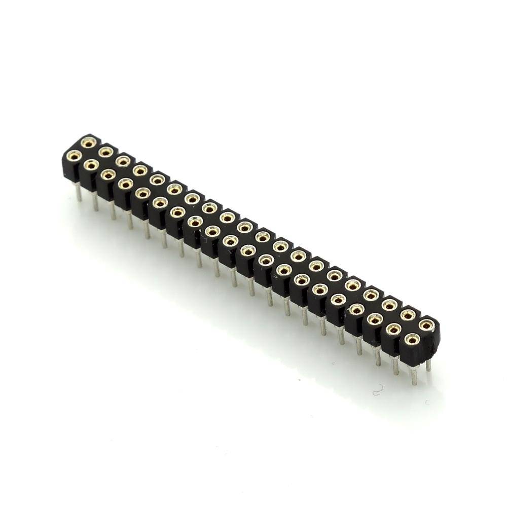 Präzisions-Buchsenleiste, 2x 20-polig, RM 2,54, gerade
