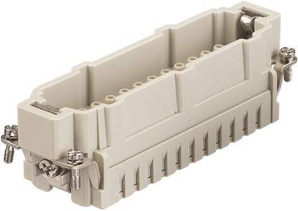 Rechteckiges beiges elektrisches Anschlussgehäuse mit Schraubklemmen, entwickelt für sichere Kabelverbindungen in elektronischen Baugruppen.