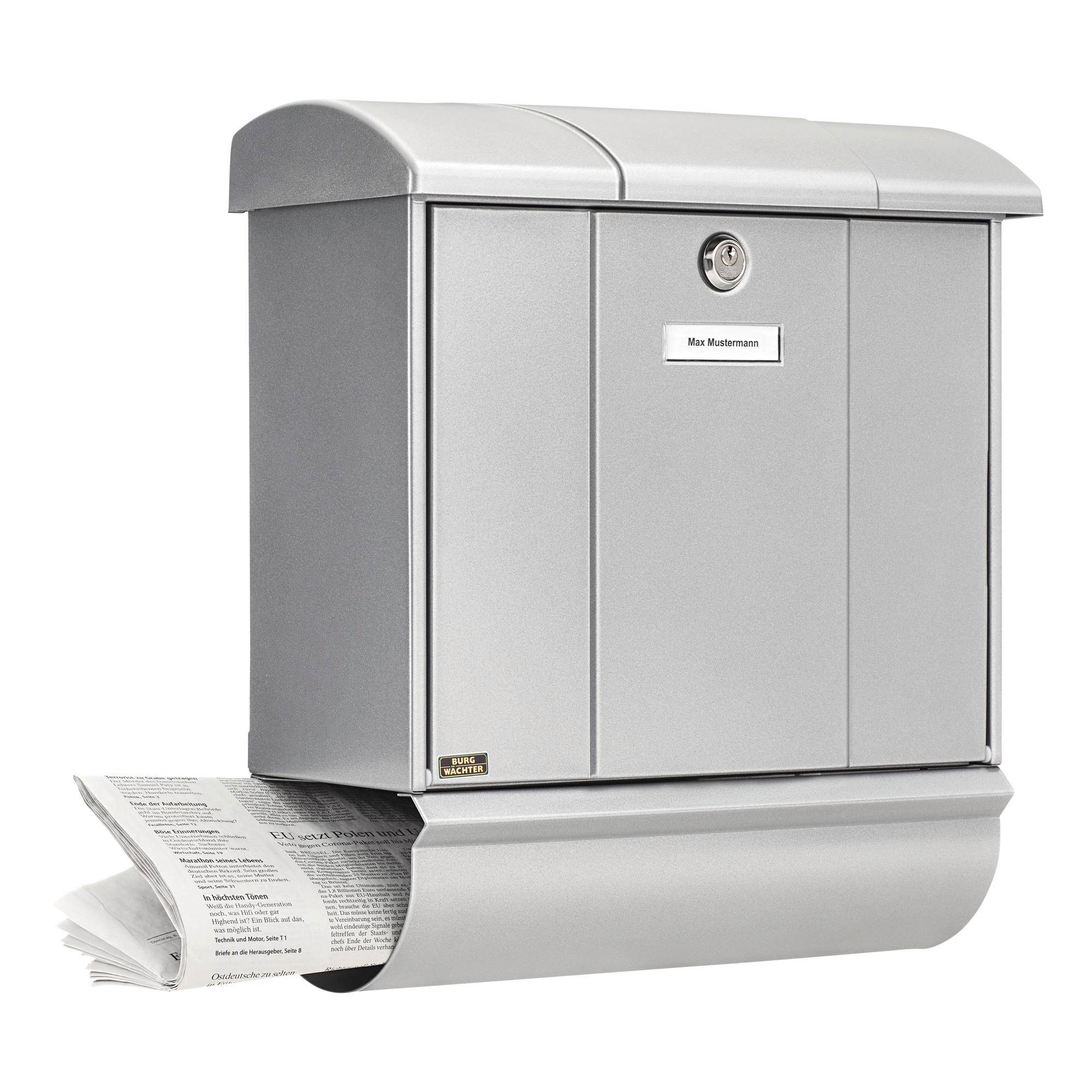 BURG WÄCHTER Briefkasten + Box OLYMP-SET 91600 SI Farbe silber