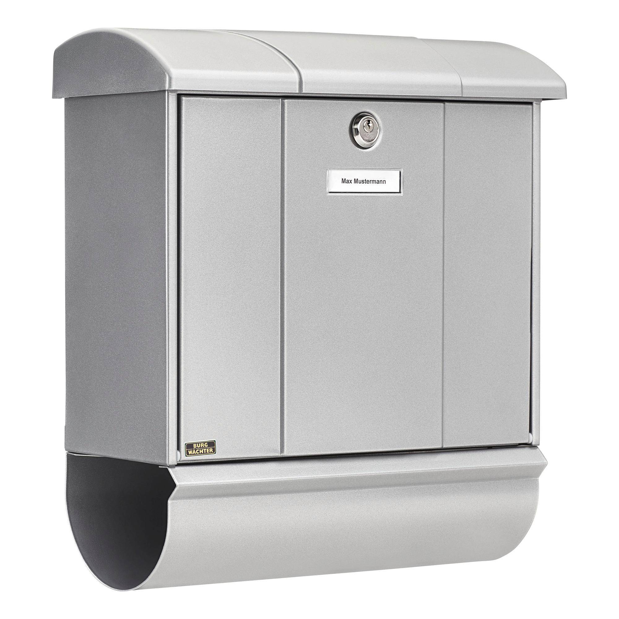 BURG WÄCHTER Briefkasten + Box OLYMP-SET 91600 SI Farbe silber