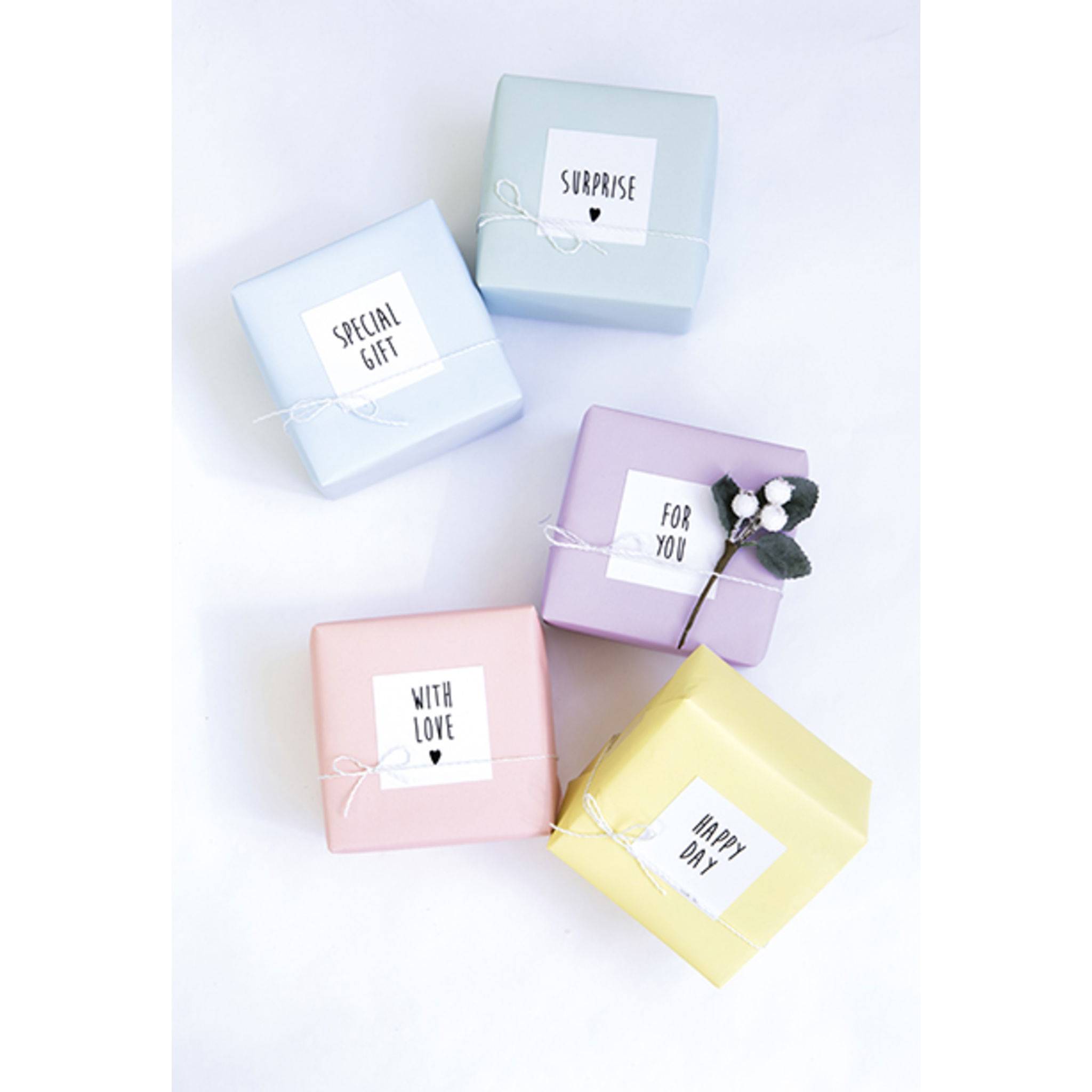 Clairefontaine 20x Tiny Rolls Geschenkpapier 5x0,35m Pastellfarben sort. 95801C