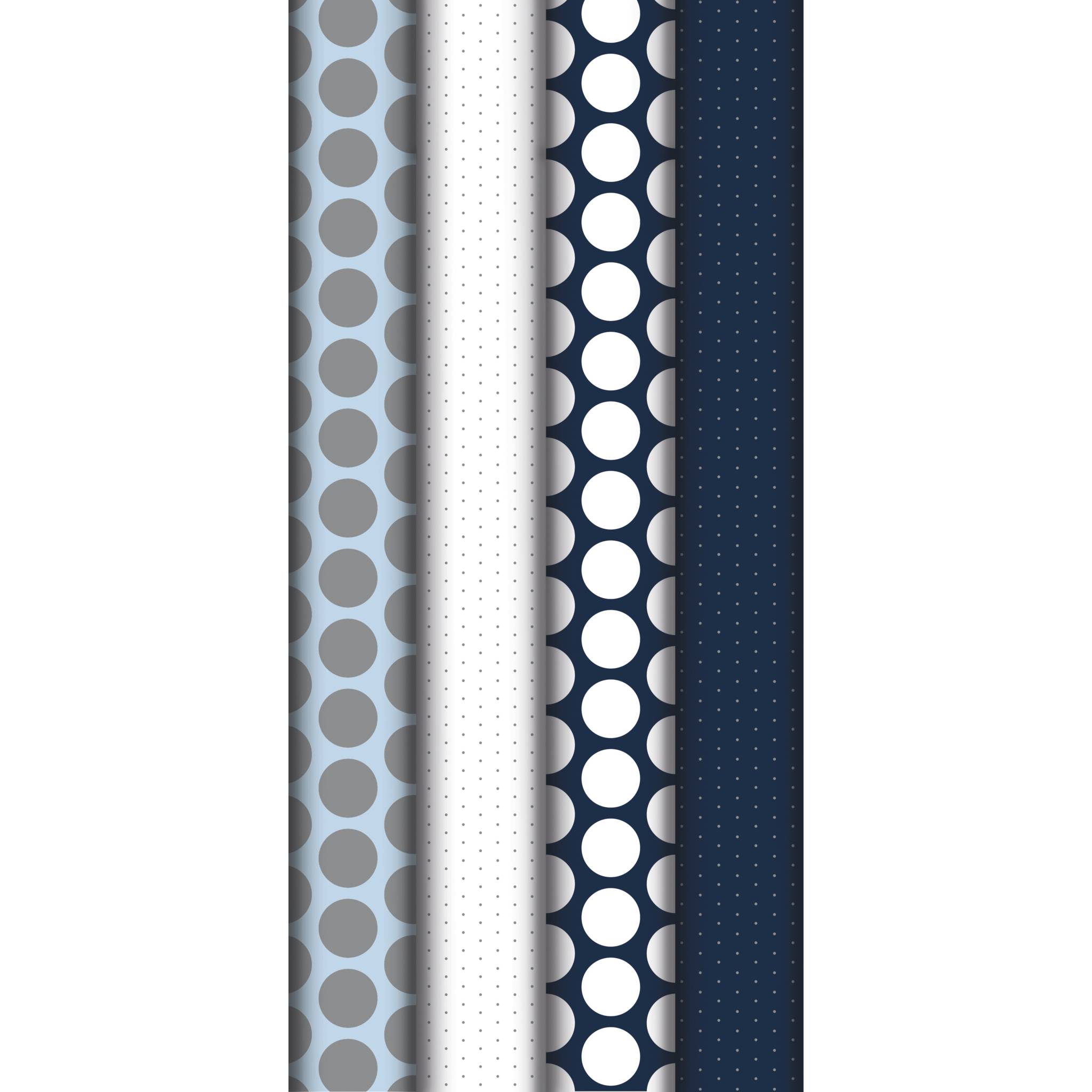 Clairefontaine 20x Geschenkpapierollen 5x0,70m Punkte blau & weiß Sort.202074C