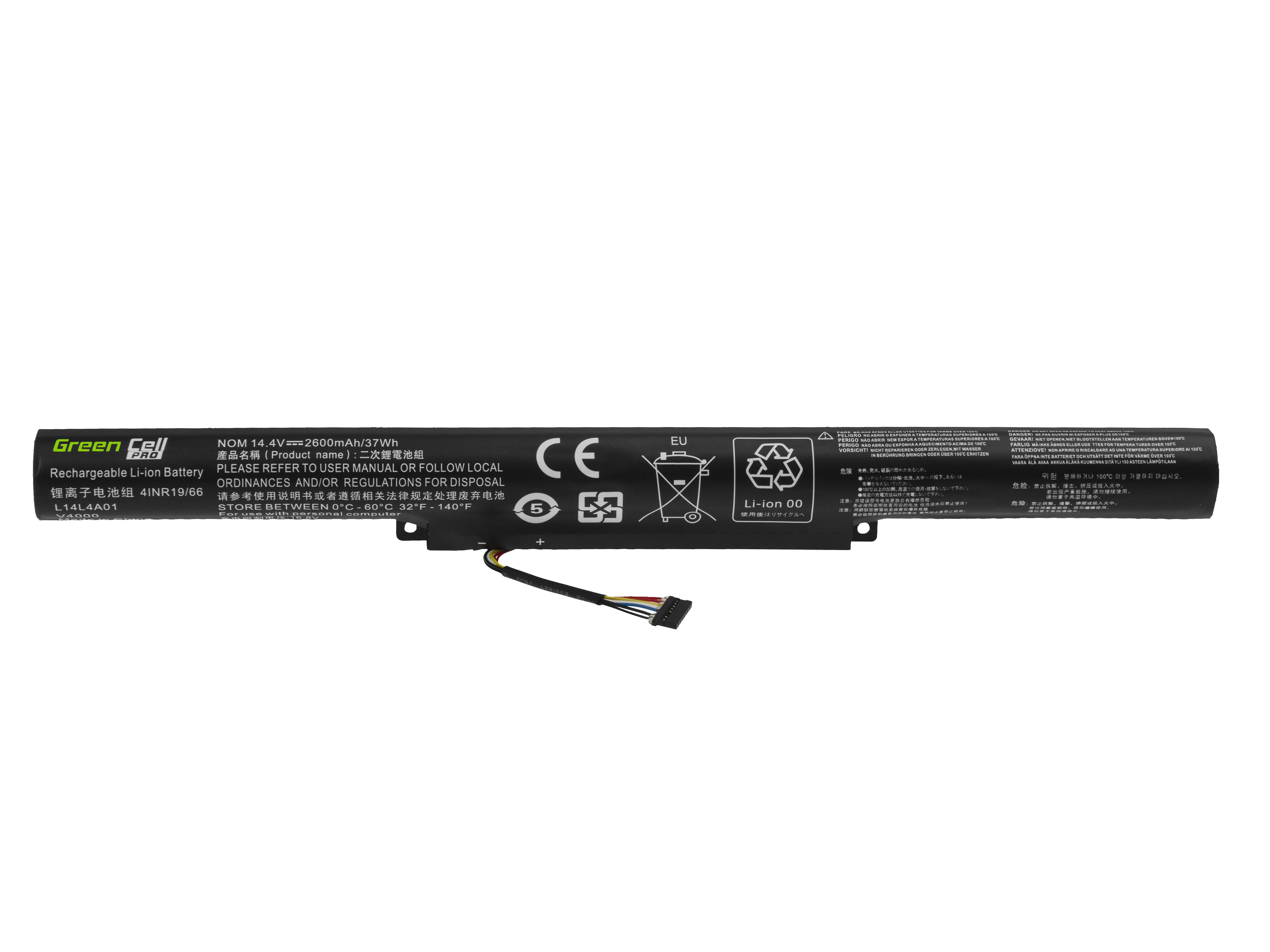 PRO Laptop Akku L14L4A01 für Lenovo Z51 Z51-70 - 14.4V - 2600mAh