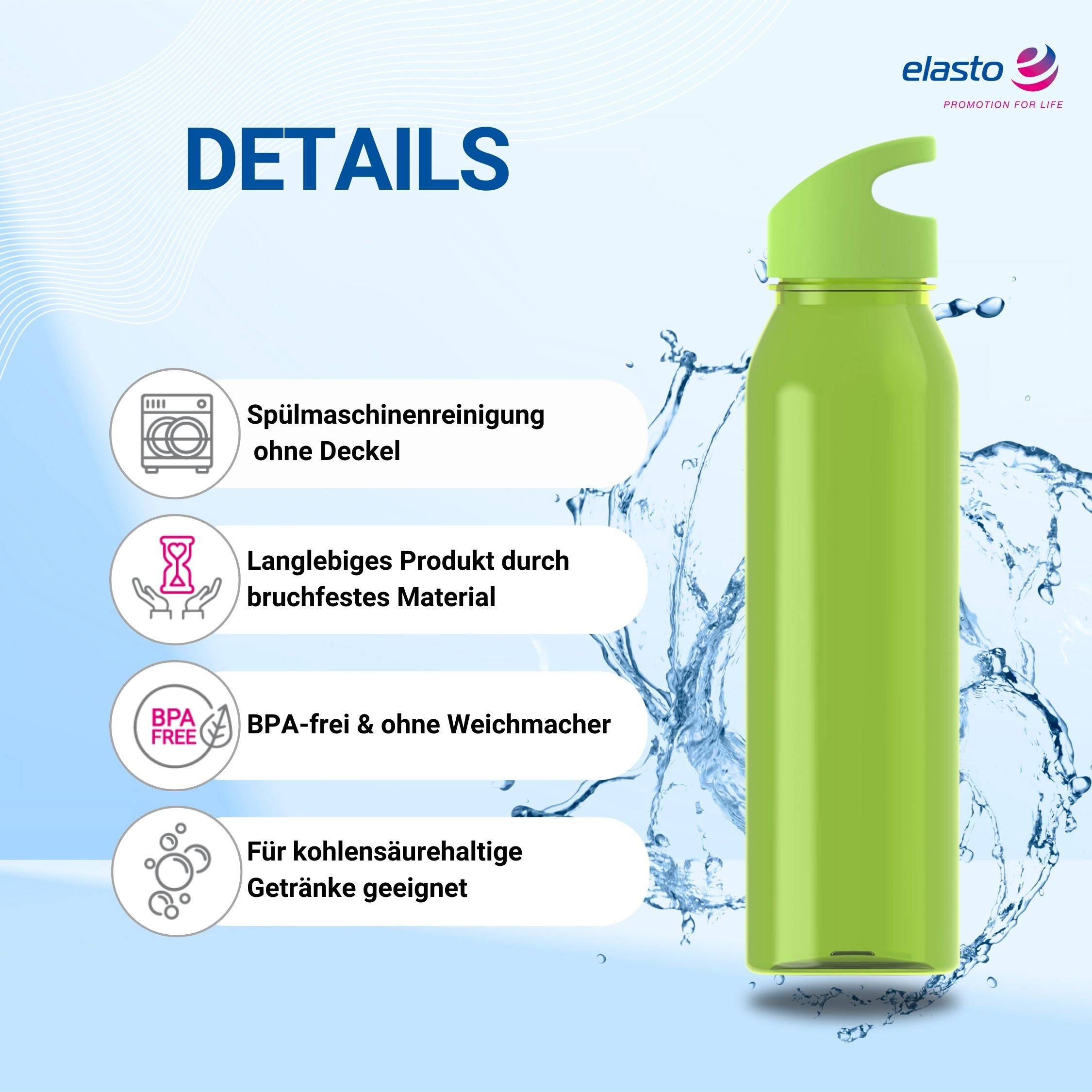 Wasserflasche Active "Wave" 650ml für Sportflasche