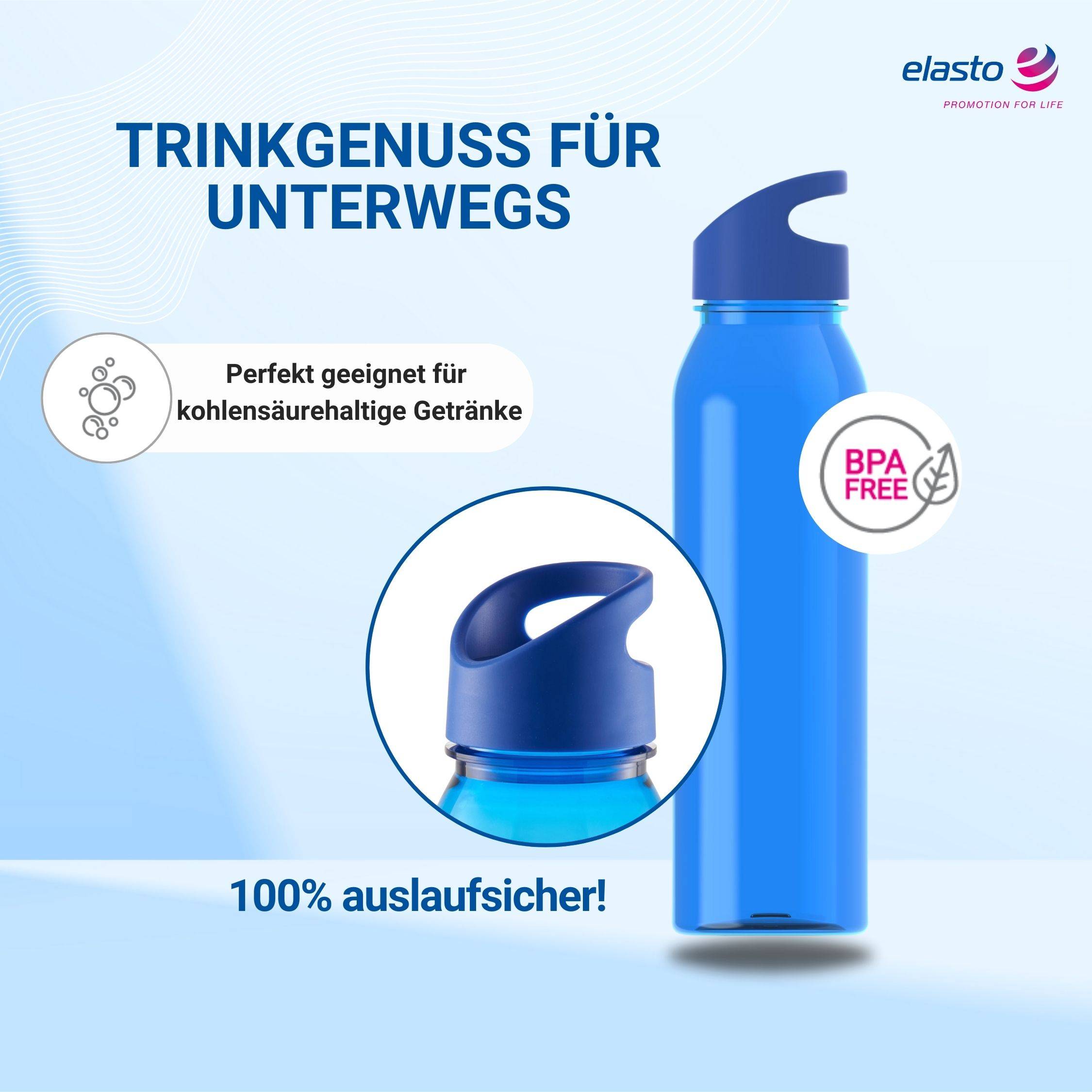 Wasserflasche Active "Wave" 650ml für Sportflasche