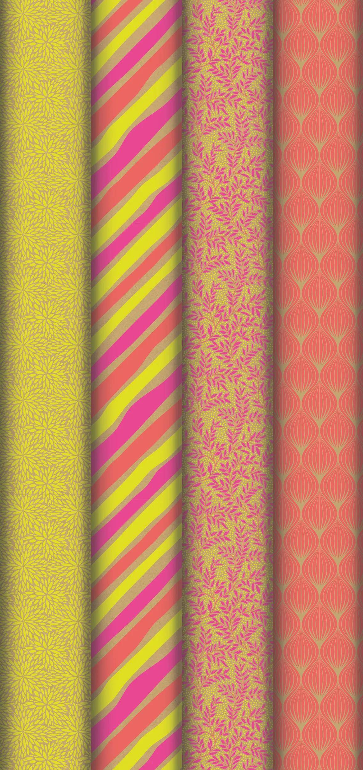 Clairefontaine 30x Kraftpapier Natur 2x0,70m mit 30 Rollen Neon Sort. 223813C