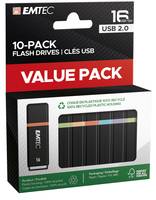 EMTEC K100 - USB-Flash-Laufwerk - 16 GB - USB 2.0 (Packung mit 10)