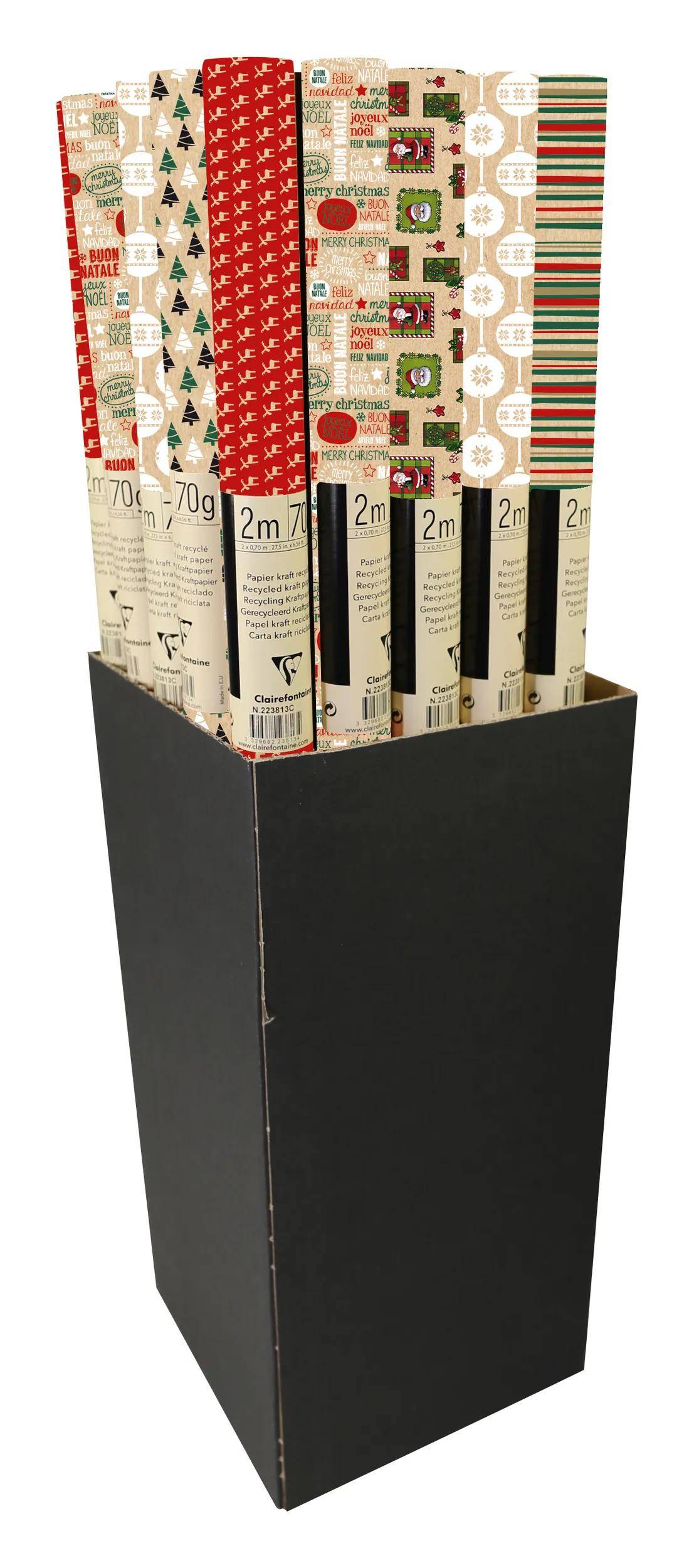 Clairefontaine 60x Geschenkapier Kraft braun 60 Rollen 2x0,7m Sortierung 223799C