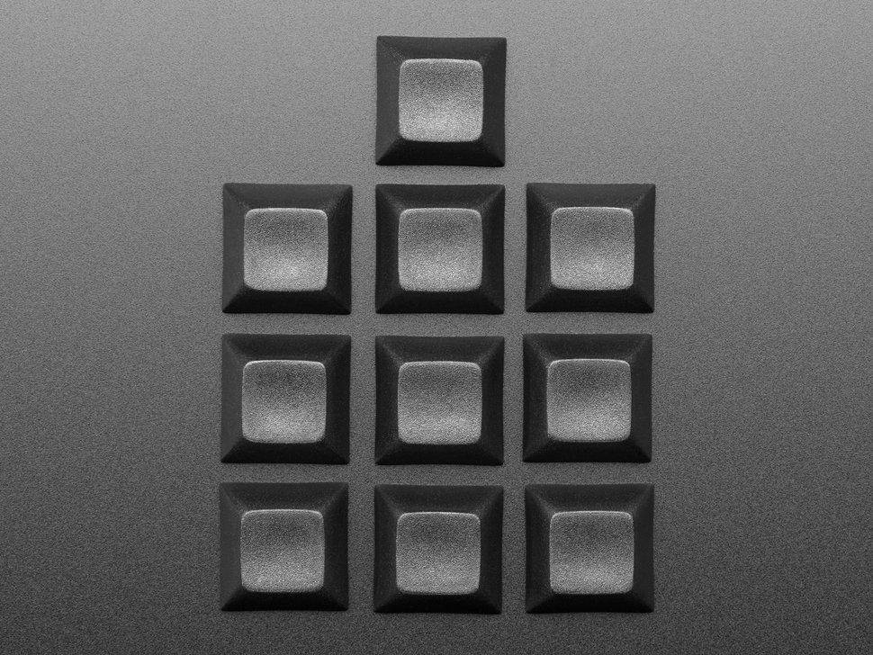 Schwarze DSA Keycaps für MX-kompatible Schalter, 10er-Pack