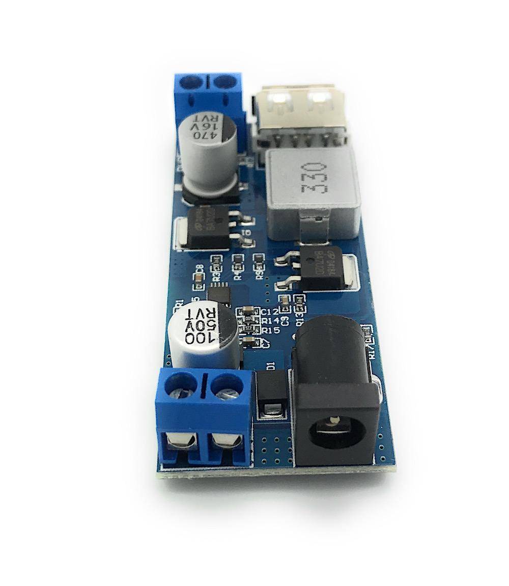 Netzteilmodul 9 - 36V -> 5V / 5A mit USB Ausgang und Schraubklemmen