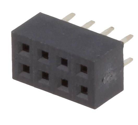 Buchsenleiste, 2x 4-polig, RM 2,00, gerade