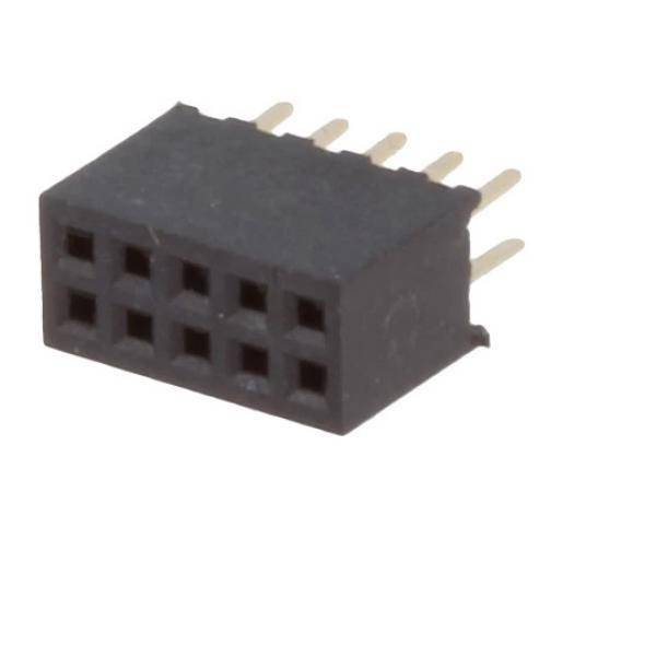 Buchsenleiste, 2x 5-polig, RM 1,27, gerade