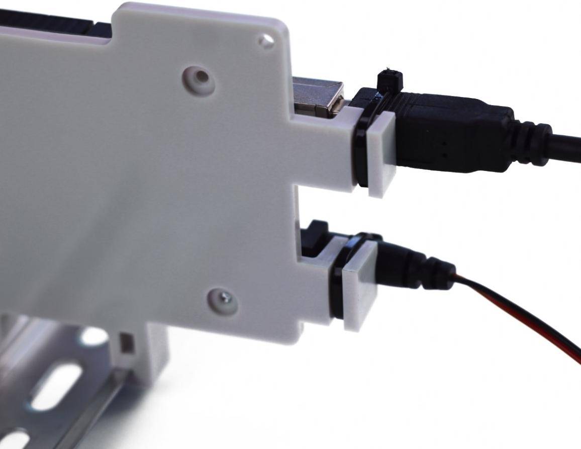 DINrPlate DAR1 - Hutschienenhalter für Arduino Uno / Mega, grau