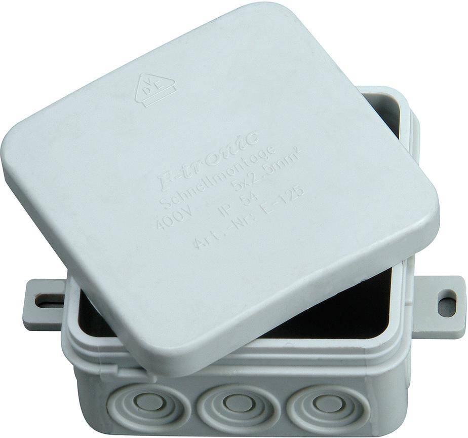 Abzweigdose o.Klemmen Außenputz / Feuchtraum grau 75x75x40mm - Artikel: 4008220868192