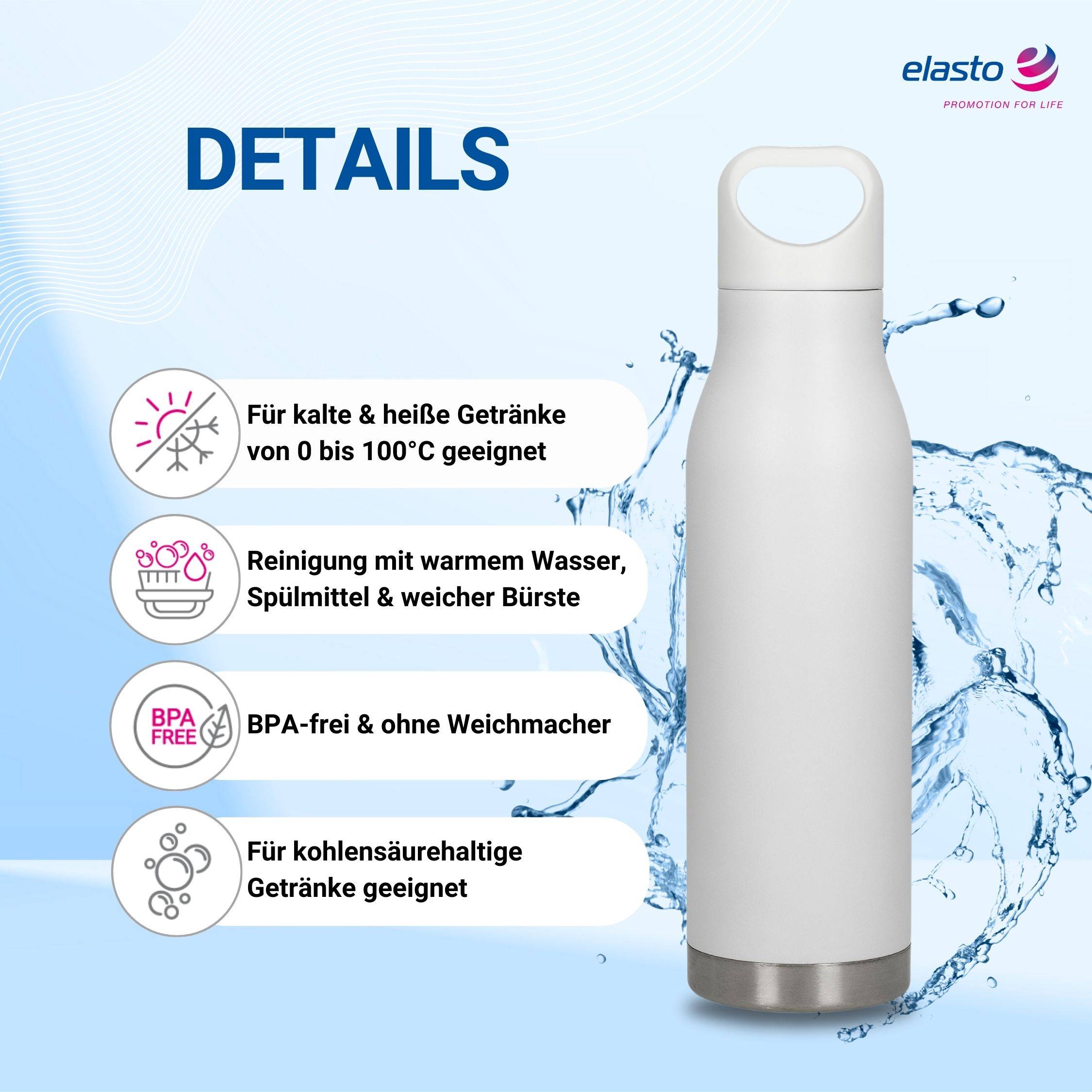 480 ml Vakuumflasche "Orlando" Wasserflasche aus Edelstahl