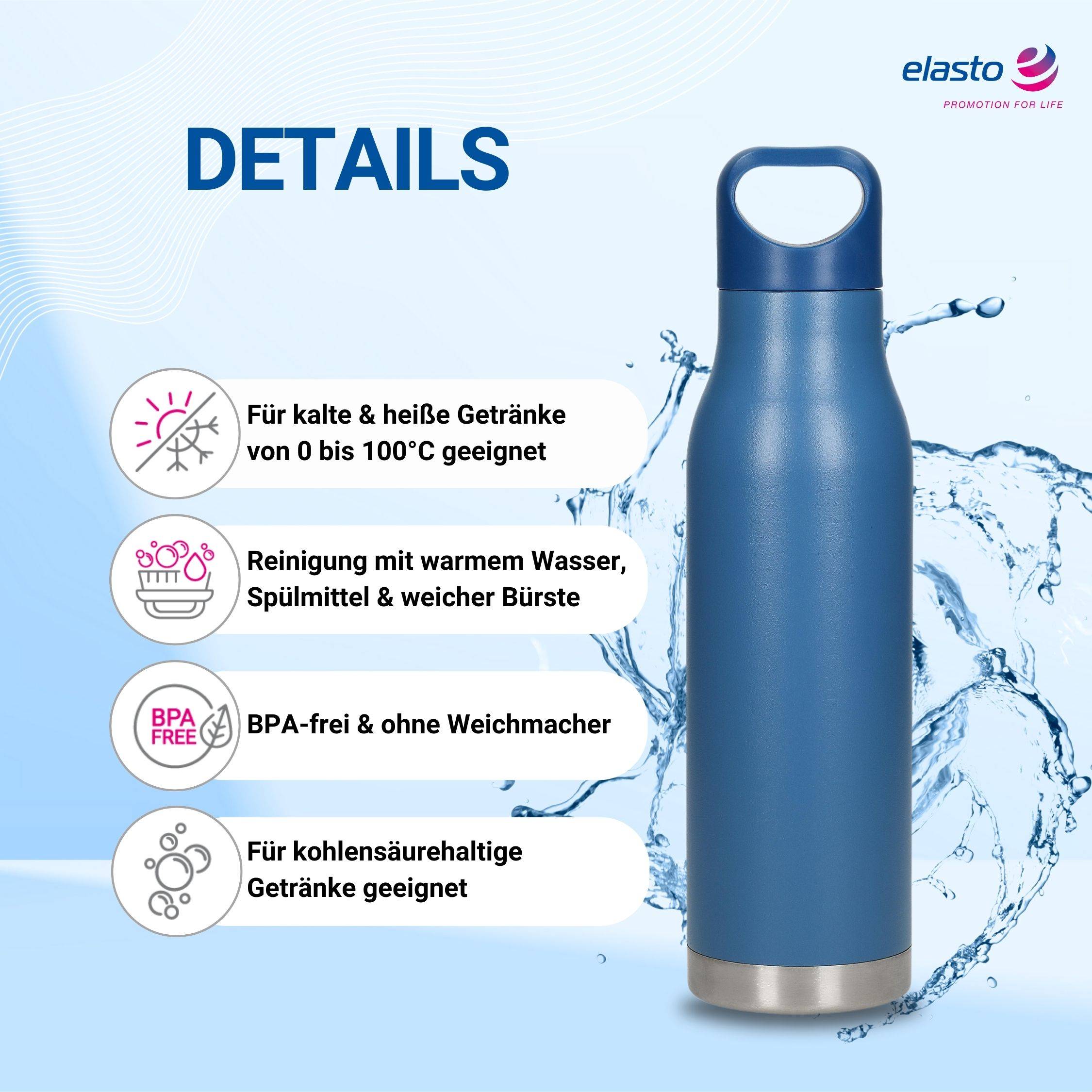 480 ml Vakuumflasche "Orlando" Wasserflasche aus Edelstahl