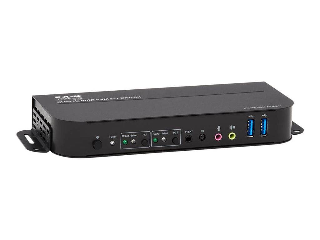 TRIPP - Eaton Tripp Lite series HDMI KVM, 2-Port 4K 60Hz 4:4:4, HDR, HDCP 2.2 Support, IR Remote and USB Cables