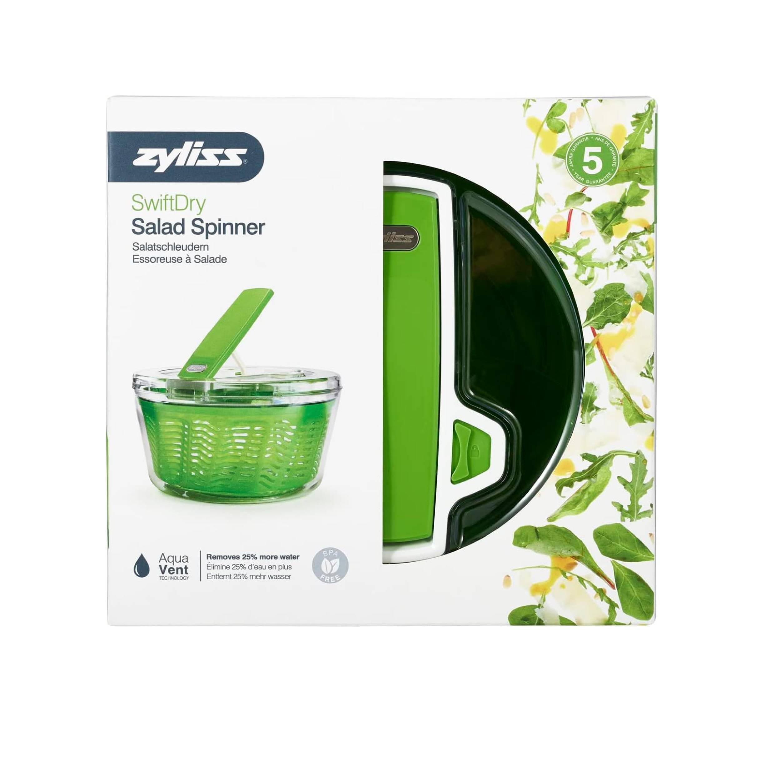 Zyliss | Swift Dry Salatschleuder | 6 Liter | Kunststoff | Grün | Salattrockner inklusive Salatschüssel | Aquavent Technologie