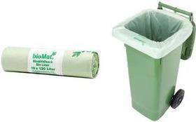 PAPSTAR Kompostbeutel ''bioMAT'', 120 Liter, grün Material: Folie auf Stärkebasis, industriell kompostierbar