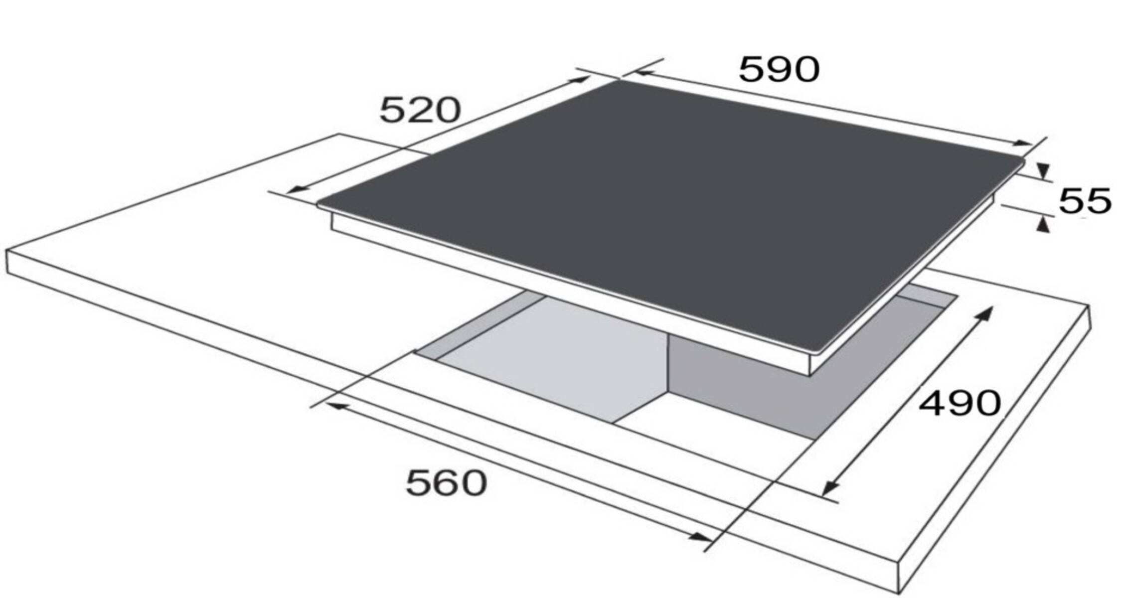 Amica EB-Autark-Gaskochfeld KMG 734 060 S