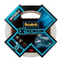 Verpackung des Scotch Extremium Invisible High Performance Klebebands von 3M, die Haltbarkeitsmerkmale und klare Anwendungsmöglichkeiten präsentiert.
