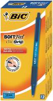 BIC Soft Feel clic Grip - Kugelschreiber - Blau - 1 mm - Mittel - verstellbar (Packung mit 12)