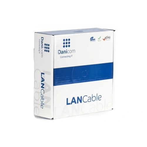Danicom - CAT6 Netzwerkkabel, U/UTP, AWG 24/7 (Flexibel), 100 Meter, Grau, CCA Danicom - CAT6 Netzwerkkabel, U/UTP, AWG 24/7 (Flexibel), 100 Meter, Grau, CCA