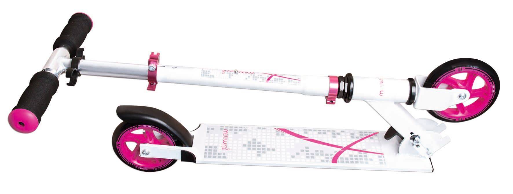 muuwmi Aluminium Scooter 125 mm weiß-pink