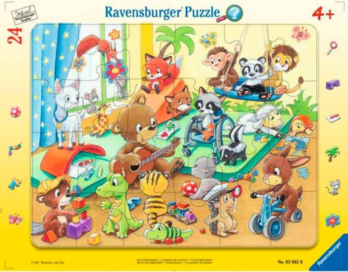 Kinderpuzzle Im Tierkindergarten (24 Teile, Rahmenpuzzle)