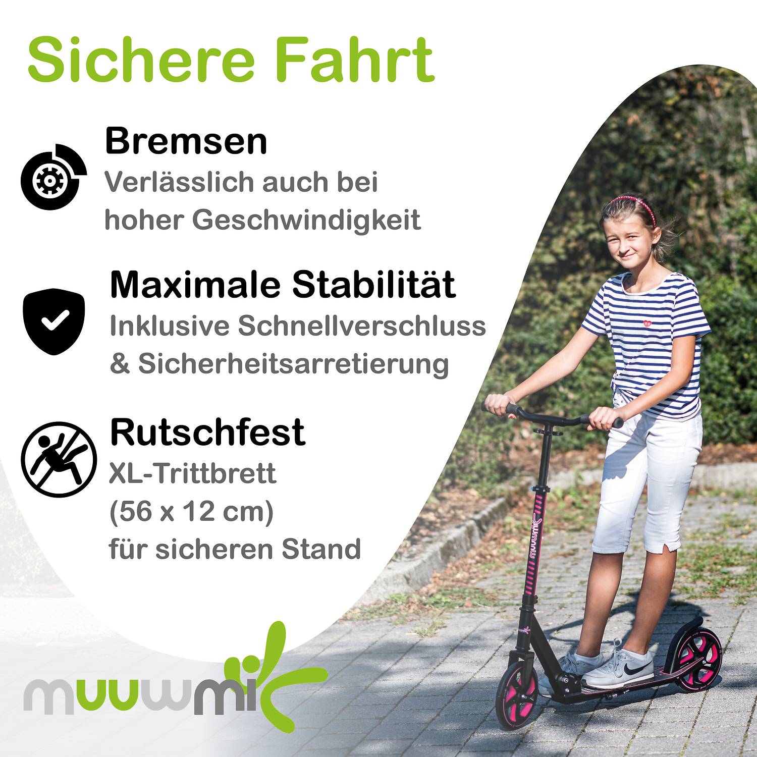muuwmi Aluminium Scooter Pro 215 mm pink