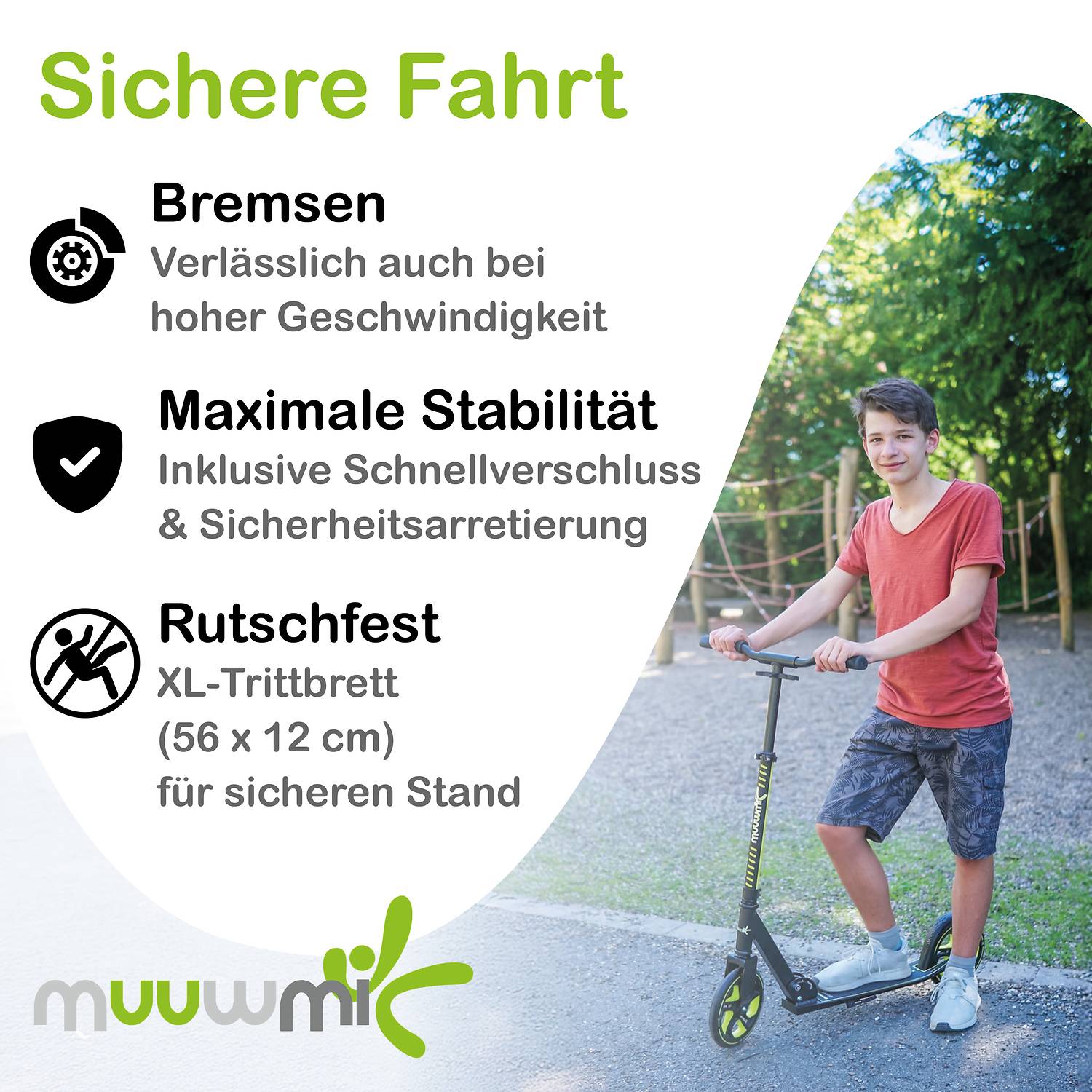 muuwmi Aluminium Scooter Pro 215 mm blau