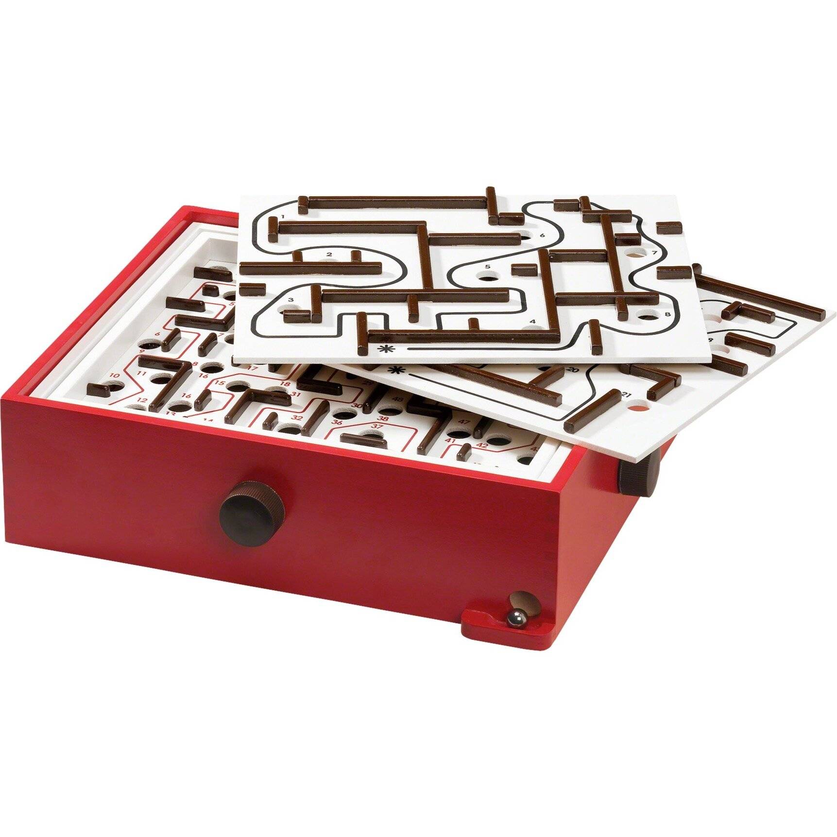 BRIO Labyrinth mit Ã  bungsplatten, Geschicklichkeitsspiel (rot)
