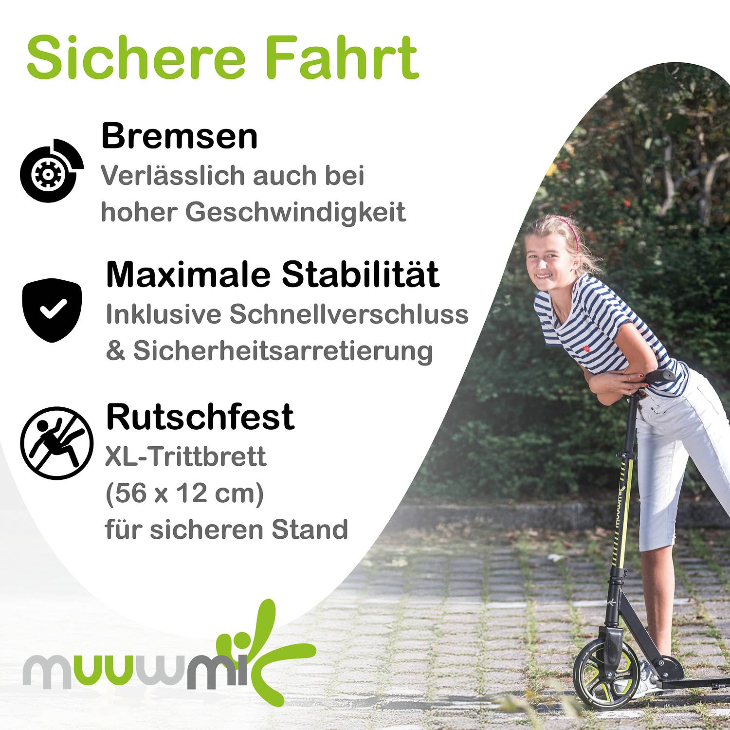 muuwmi Aluminium Scooter Pro 215 mm lime