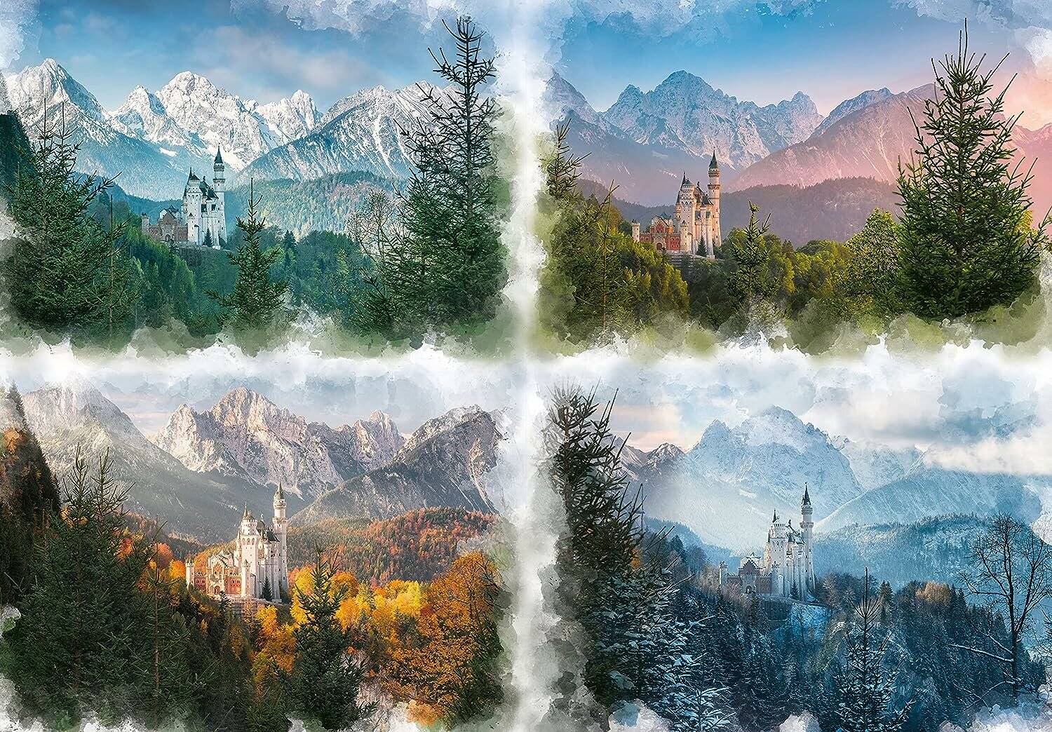 Puzzle Märchenschloss in 4 Jahreszeiten