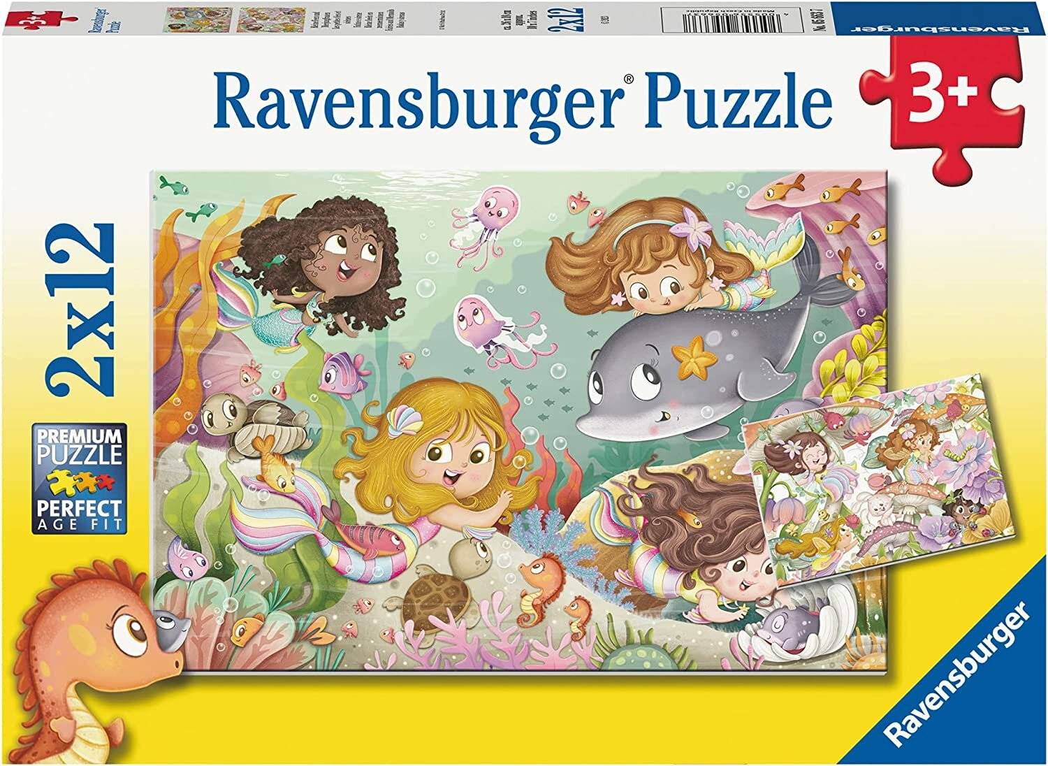 Ravensburger Ravensburger Kinderpuzzle 05663 Kleine Feen und Meerjungfrauen 2x12 Teile Puzzle fü r Kinder ab 3