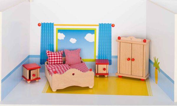 Goki Puppenmöbel Schlafzimmer für Puppenhaus
