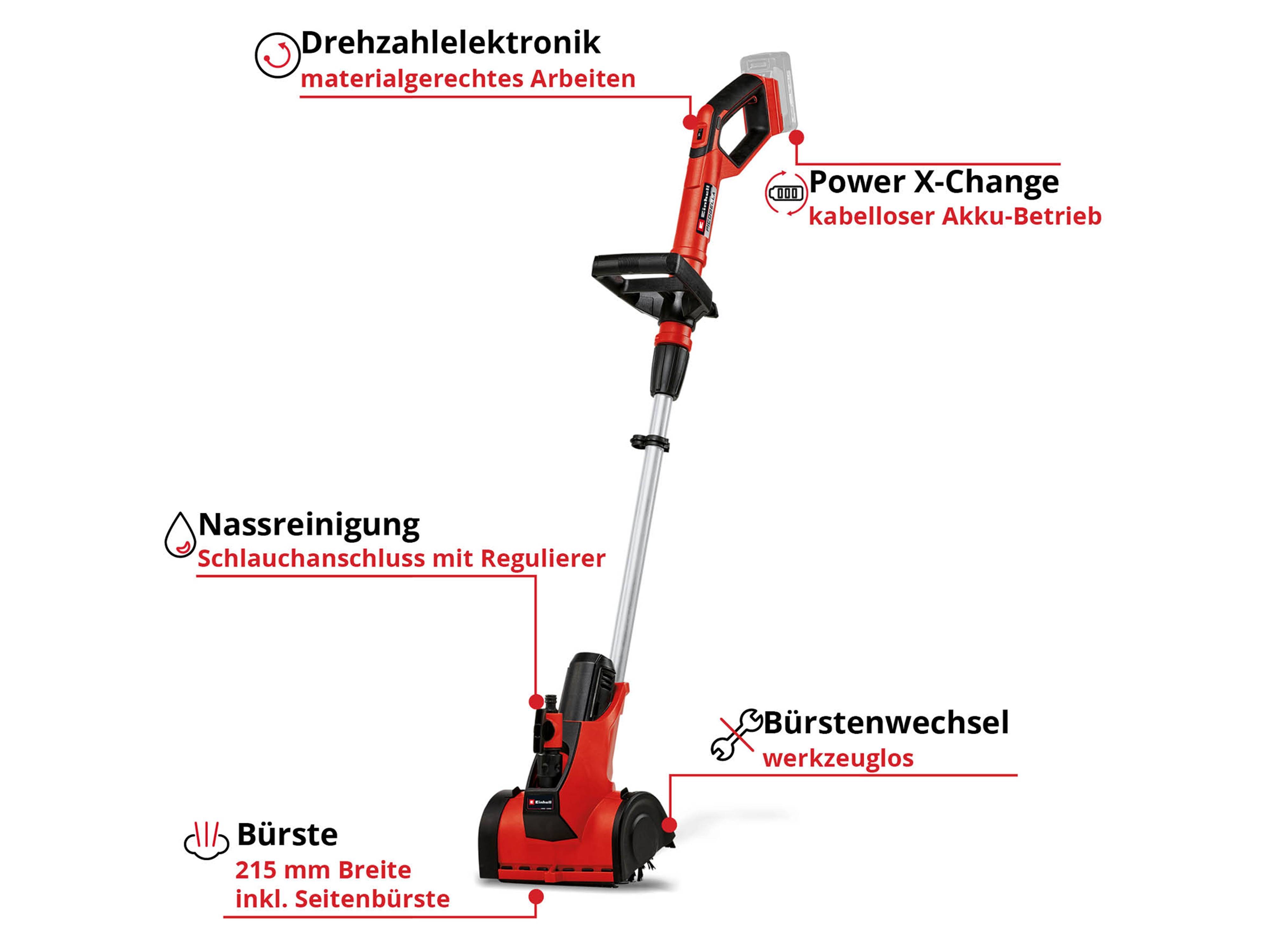 EINHELL Akku-Oberflächenbürste Picobella 18/215 Solo