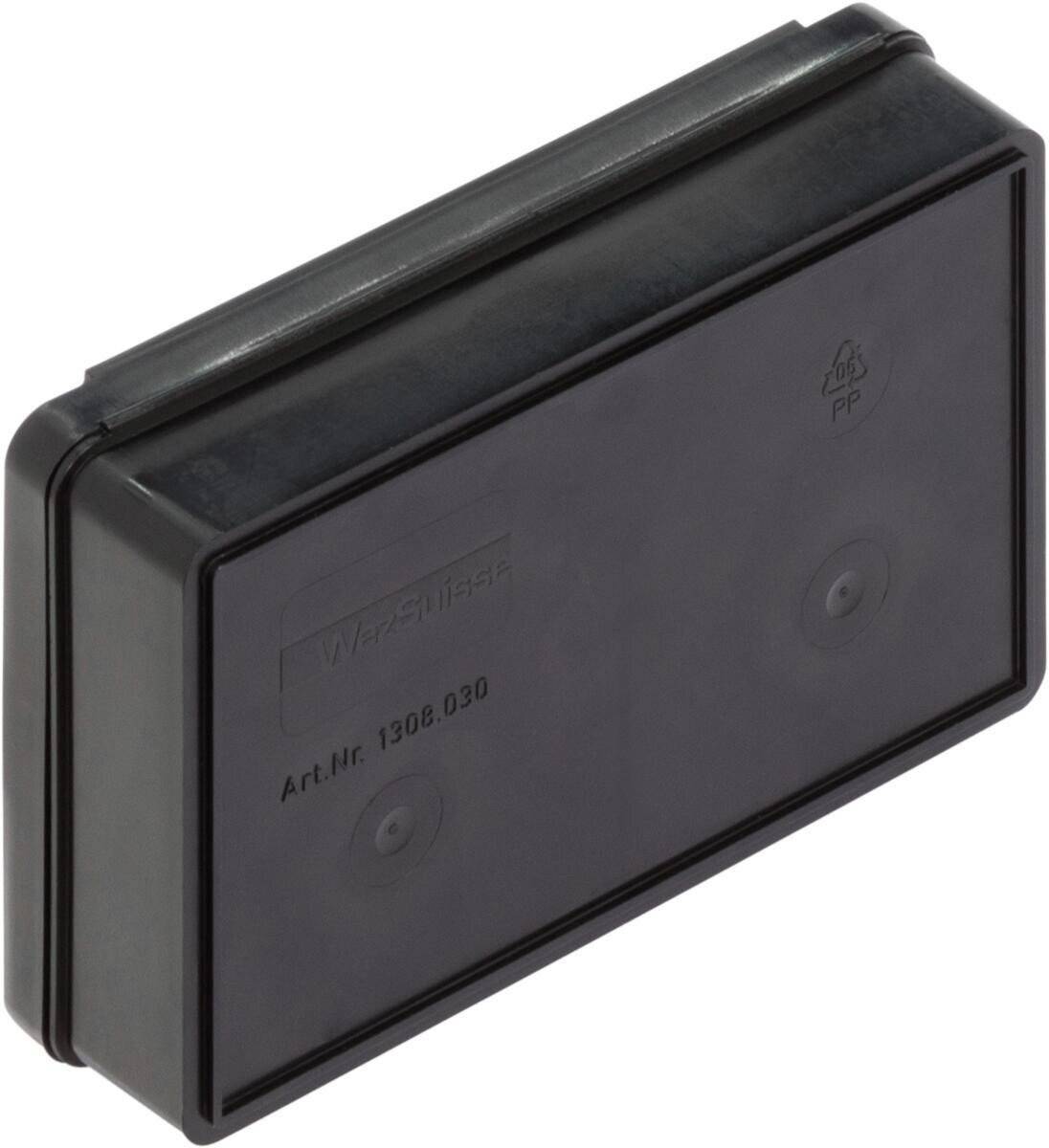 ESD Scharnierdose FTB MC, schwarz, 136 x 87 x 35 mm